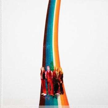 Baumwolljersey Panel mit Beatles Motiv auf Weiß ca. 95cm